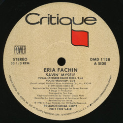 Eria Fachin - Savin Myself (Extended Dance Remix / Radio Edit / Blaster Mix / Instrumental) 12" Vinyl Record