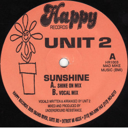Unit 2 - Sunshine (Vocal Mix / Shine On Mix) 12" Vinyl Record
