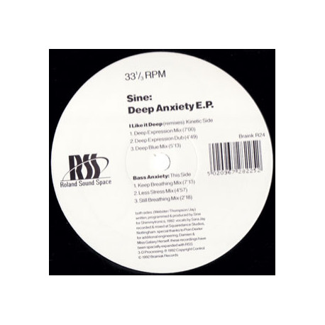 Sine - Deep Anxiety EP featuring I Like It Deep (3 Deep Expression Mixes) / Bass Anxiety (3 Mixes)