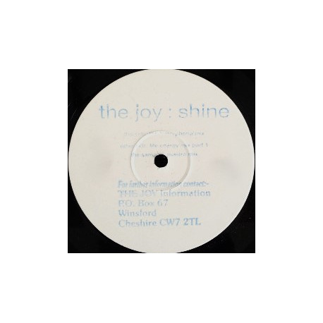 The Joy - Shine (Hyperphoria Mix / Life Energy Mix Part 1 / Samadhi Mantra Mix) 12" Vinyl Promo