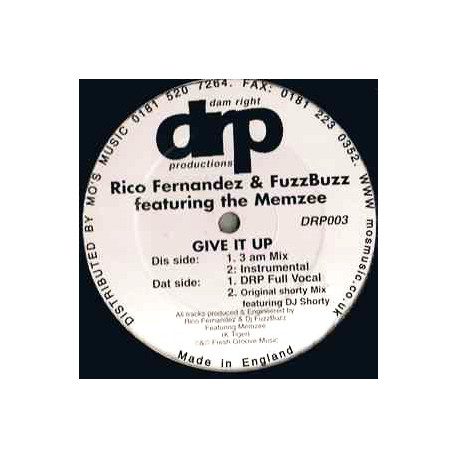 Rico Fernandez - Give It Up (3AM Mix / Instrumental / DRP Full Vocal Mix / Original Shorty Mix) 12" Vinyl