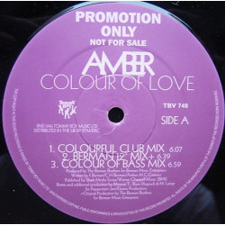Amber - Colour Of Love (Colourful Club / Dub / Berman 12" / AJ Trenergy Hard Mix / Pop Mix) 12" Vinyl Promo