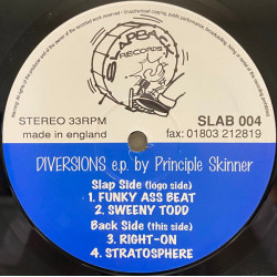 Principle Skinner - Diversions EP (Funky Ass Beat / Sweeny Todd / Right On / Stratosphere (12" Vinyl Record)