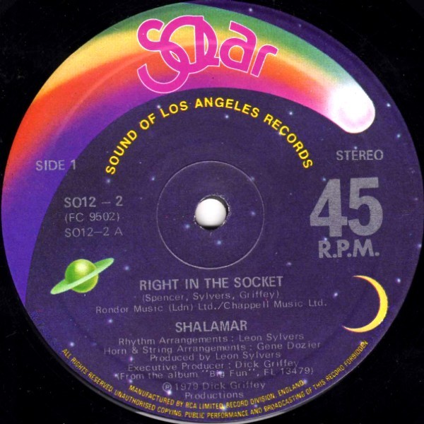Shalamar - Right in the socket (Full Length Discio mix) / The right time for us