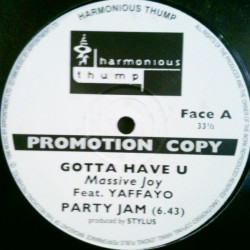 Massive Joy Feat Yaffayo - Gotta have U (Party jam / S Funk Mix) 12" Vinyl Promo
