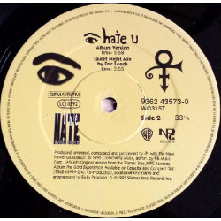 Prince (Symbol) - I Hate U (Extended Remix / LP Version / Quiet Night Mix) 12" Vinyl Record