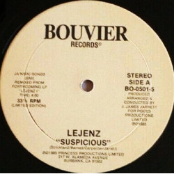 Lejenz - Suspicious (2 Mixes) 12" Vinyl Record (Still In Shrinkwrap)