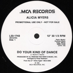 Alicia Myers - Do Your Kind Of Dance (Long Version / Short Version) 12" Vinyl Promo