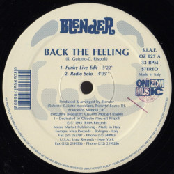 Blender - Back The Feeling (Funky Live Edit / Garage Mix / Under Mix / Radio Mix) / Trouble Jazz (12" Vinyl)