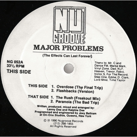 Major Problems - Overdose (The Final Trip) / Flashbacks (Vers) / The Rush (Freakout Mix) / Paranoia (The Bad Trip)