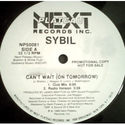 Sybil - CanT Wait On Tomorrow (Club Mix / Radio Mix / Instrumental / Beats) 12" Vinyl Promo