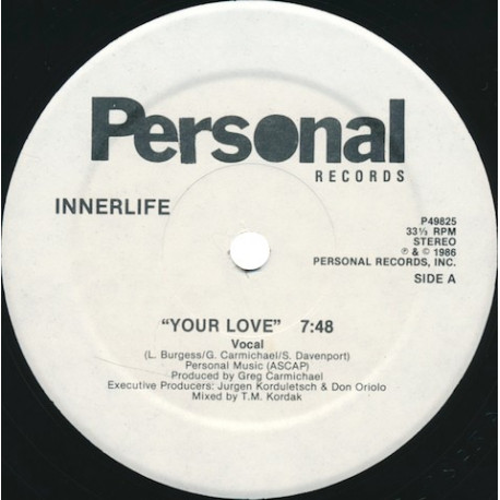 Inner Life - Your Love (Vocal Mix / Club Mix / Acappella) 12" Vinyl Record
