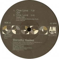 Dorothy Galdez - One Love (Club Mix / Radio / Dub / Piano Dub) 12" Vinyl record