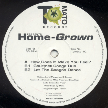 Home Grown - How Does It Make You Feel / Gourmet Conga Dub / Let The Bongos Dance (12" Vinyl Record)