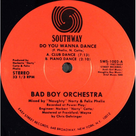 Bad Boy Orchestra - Do You Wanna Dance (Club Dance / Piano Dance / Radio / Dub / Chant) 12" Vinyl Record