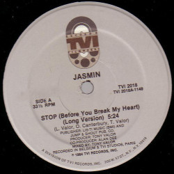 Jasmin - Stop (Before You Break My Heart) Longer Version / Instrumental / Short (12" Vinyl Record)