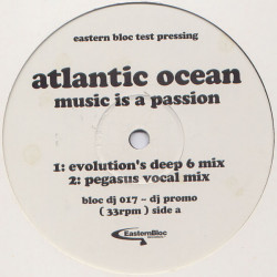 Atlantic Ocean - Music Is A Passion (Evolution Deep 6 Mix / Pegasus Vocal / Tall Paul No Sweeteners Mix / Pegasus Dub) 12" Vinyl