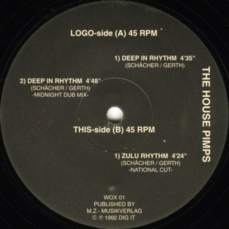 House Pimps - Deep In Rhythm (Original / Dub) / Zulu Rhythm (National Cut) 12" Vinyl Record