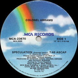 Colonel Abrams - Speculation (Extended / Radio Edit / Instrumental / Woo Woo Version) Vinyl 12"