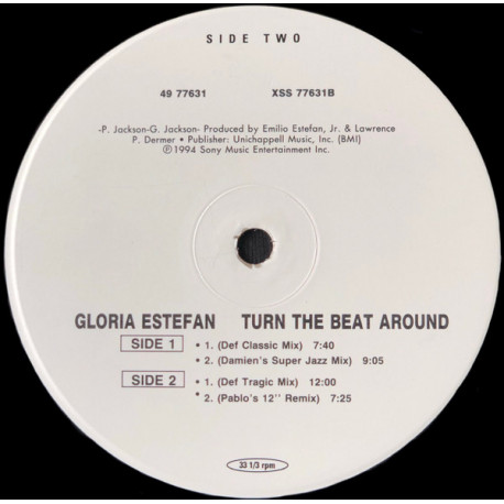 Gloria Estefan - Turn The Beat Around (Def Classic Mix / Def Tragic Mix / Damiens Super Jazz Mix / Pablo 12" Remix)