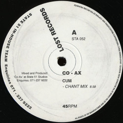 Co Ax - Cum (Chant Mix / Guitar Mix / Trance Mix) 12" Vinyl Record