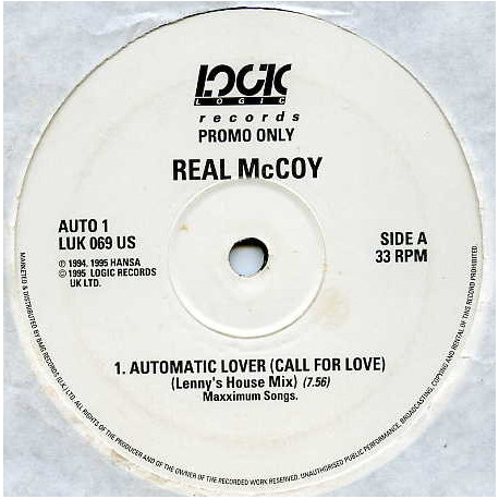 Real McCoy - Automatic Lover (Armand Van Helden NYC-Miami Mix / Lennys House Mix) 12" Vinyl Promo