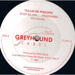 Tullio De Piscopo - Stop Bajon.....Primavera (Original / Instrumental) / Stadera (12" Vinyl Record)