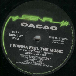 Cacao - I Wanna Feel The Music (Original Mix / Dub Mix) 12" Vinyl Record