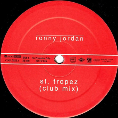 Ronny Jordan - St Tropez (Club Mix) / At Last (12" Vinyl Promo)