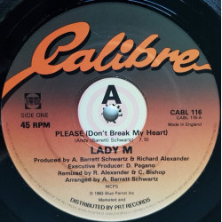 Lady M - Please Dont Break My Heart (Vocal Mix / Instrumental) 12" Vinyl Record