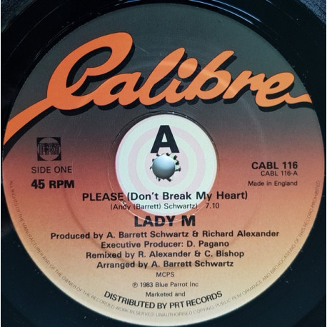 Lady M - Please Dont Break My Heart (Vocal Mix / Instrumental) 12" Vinyl Record