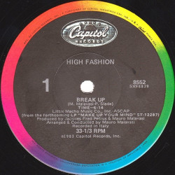 High Fashion - Break Up / When The Lover Strikes (12" Vinyl Record) Still In Shrinkwrap