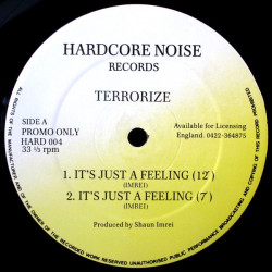 Terrorize - Its Just A Feeling (12" Mix / 7" Mix) / Clap Your Hands / Passion (Original Promo, Has 1 Inaudible Paper Scratch)