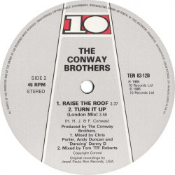 Conway Brothers - Turn It Up (London Mix) / Raise The Roof (Extended / Edit) 12" Vinyl Record