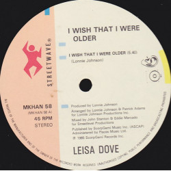 Leisa Dove - I Wish That I Were Older (Extended / Instrumental / Radio Edit) 12" Vinyl Record