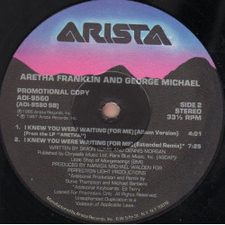Aretha Franklin & George Michael - I Knew You Were Waiting (Extended Remix / Edit / LP Version / Percappella) 12" Vinyl
