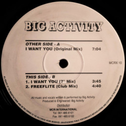 Big Activity - I Want You (Original / Edit) / Freeflite (Club Mix) 12" Vinyl