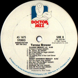 Teresa Brewer - Promo LP (Benny Goodman Medley / Jimmy Dorsey Medley / Classic Medley 1 & 2  (Vinyl Promo)