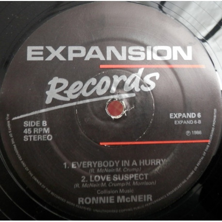 Ronnie McNeir - Love Suspect / Everybodys In A Hurry / Follow Your Heart (12" Vinyl Record)