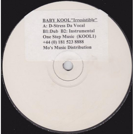 Baby Kool - Irresistable (D Stress D Vocal / Dub / Instrumental) Vinyl Promo