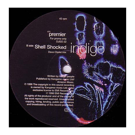Indigo - Shell Shocked (Dave Clarke Mix / Aquarius Edit) Vinyl Promo