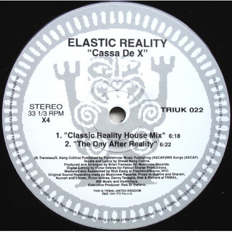 Elastic Reality - Cassa De X (Classic House Mix / The Day After / Dub Fire Vocal / Vocal Dub / Dubfire Xcursion (1 Vinyl)