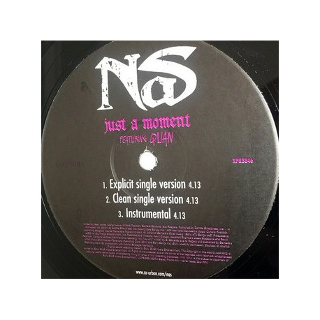 Nas - Just A Moment (Explict / Clean / Instrumental) / No One Else In The Room (Radio / Instrumental) Vinyl Promo