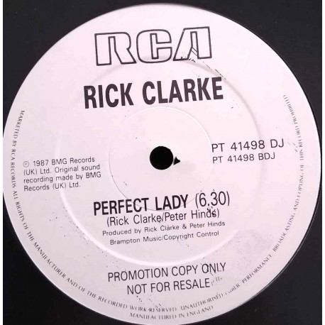 Rick Clarke - Perfect Lady (Extended) / Looking Out For You (2 Classic Streetsoul Tunes) Vinyl Promo