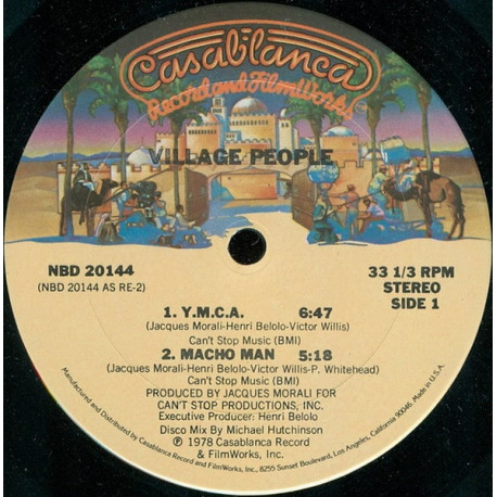 Village People - Y.M.C.A (Full Length Version) / Macho Man (Full Length Version)  One Sided 12" Vinyl