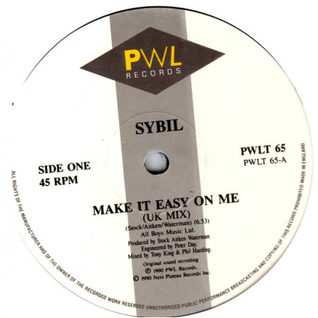 Sybil - Make It Easy On Me (UK Remix / US Club Mix) / Living For The Moment