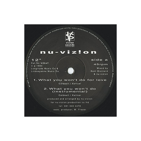 Nu Vizion - What You Wont Do For Love (Vocal / Instrumental) / You Gave Me Life