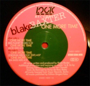 Blake Baxter - One more time (Red Planet Remix / Acid mix / Original Logical Edit / Da Bass mix) 12" Vinyl Record Promo