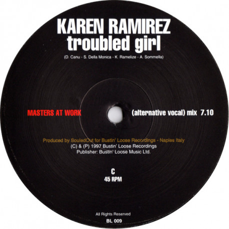 Karen Ramirez - Troubled Girl (MAW Alternate Vocal Mix / Masters At Work Dub One) Vinyl Promo