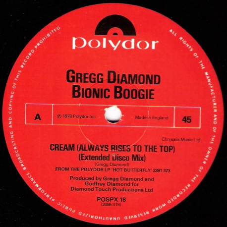 Gregg Diamond Bionic Boogie - Cream Always Rises To The Top (Extended) / Paradise